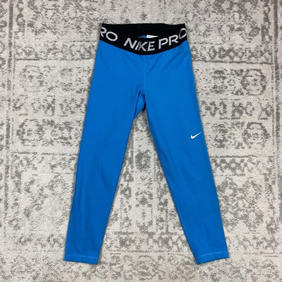 Nike Pro 365 Dri-Fit Leggings Women's Blue Mid Rise CZ9803-446 Size XS - Picture 1 of 6